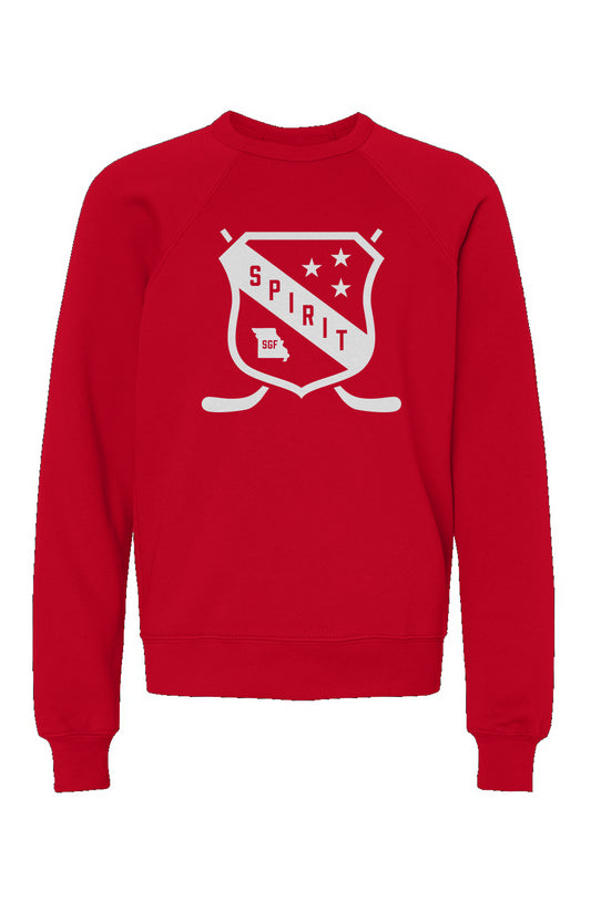 Springfield Spirit Hockey Shield Youth Crewneck Sweatshirt