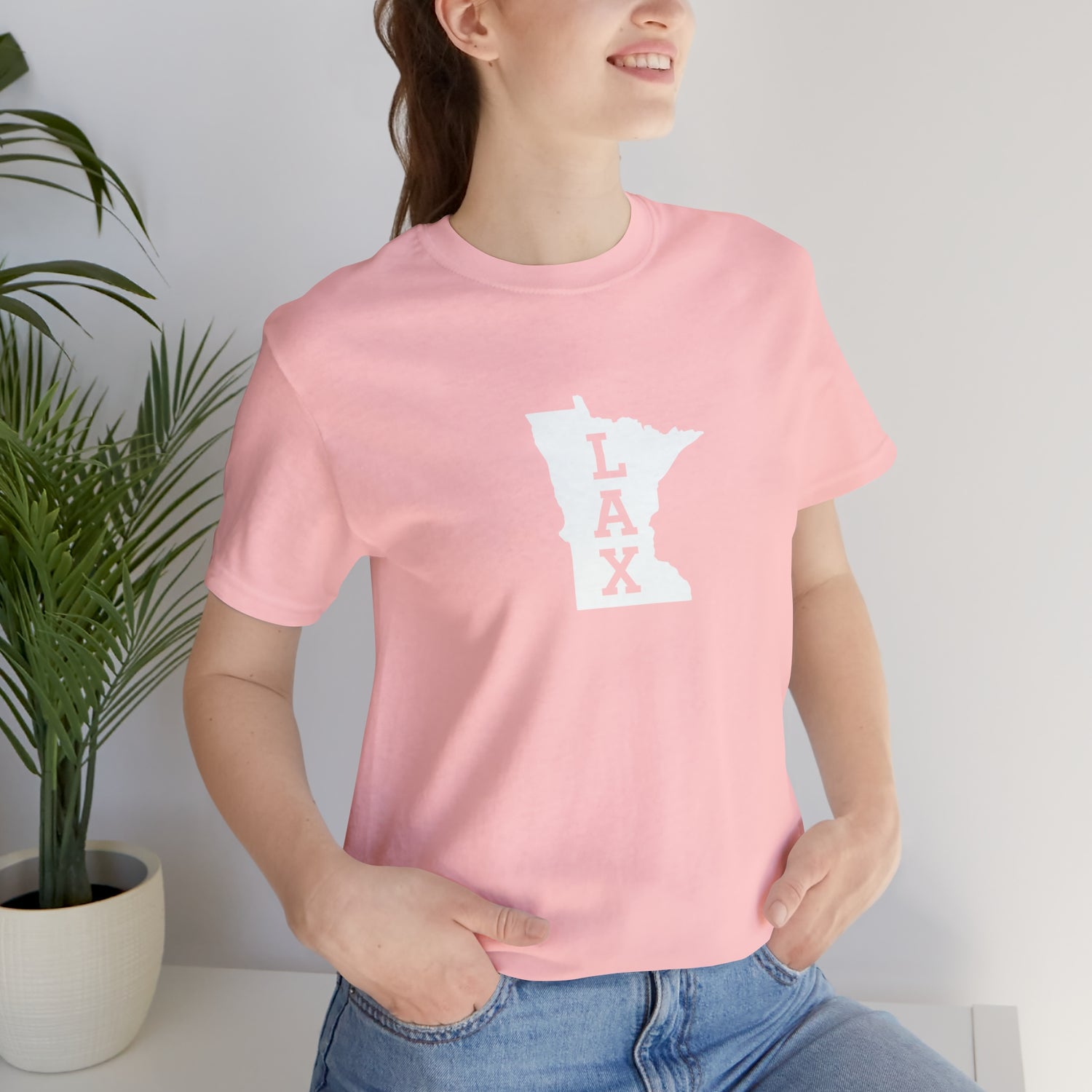 Pink Woman's Minnesota Lacrosse T-shirt