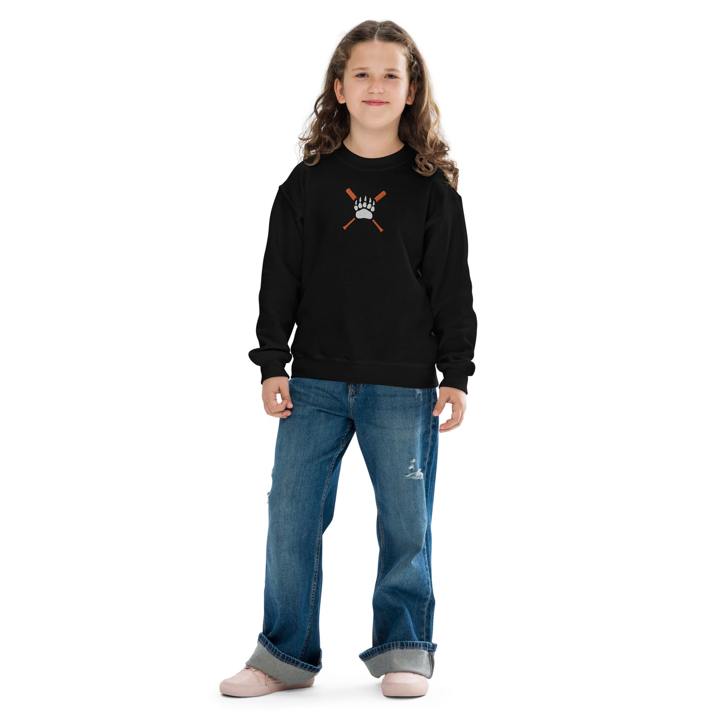 White Bear Lake Baseball Bear Paw Youth Crewneck Sweatshirt