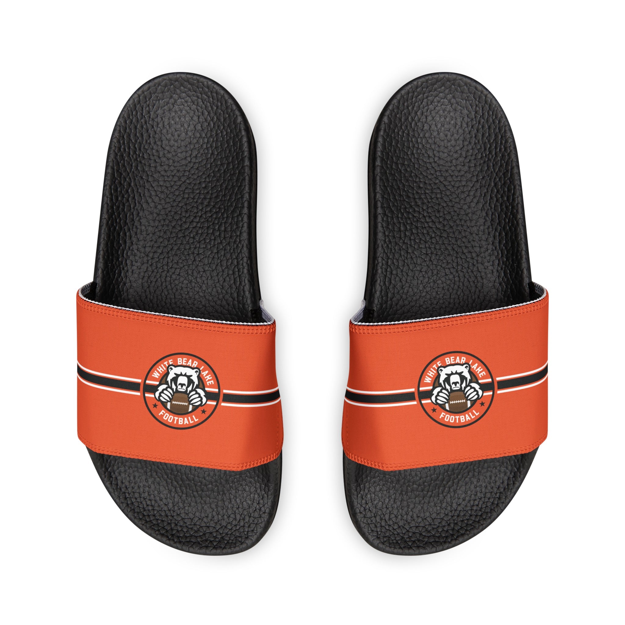 White Bear Lake Football Orange Youth Removable-Strap Sandals