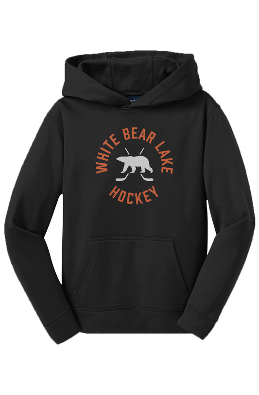 White Bear Lake Hockey Radial Youth Fleece Hooded Pullover