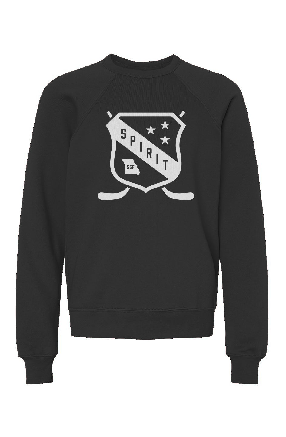 Springfield Spirit Hockey Shield Youth Crewneck Sweatshirt