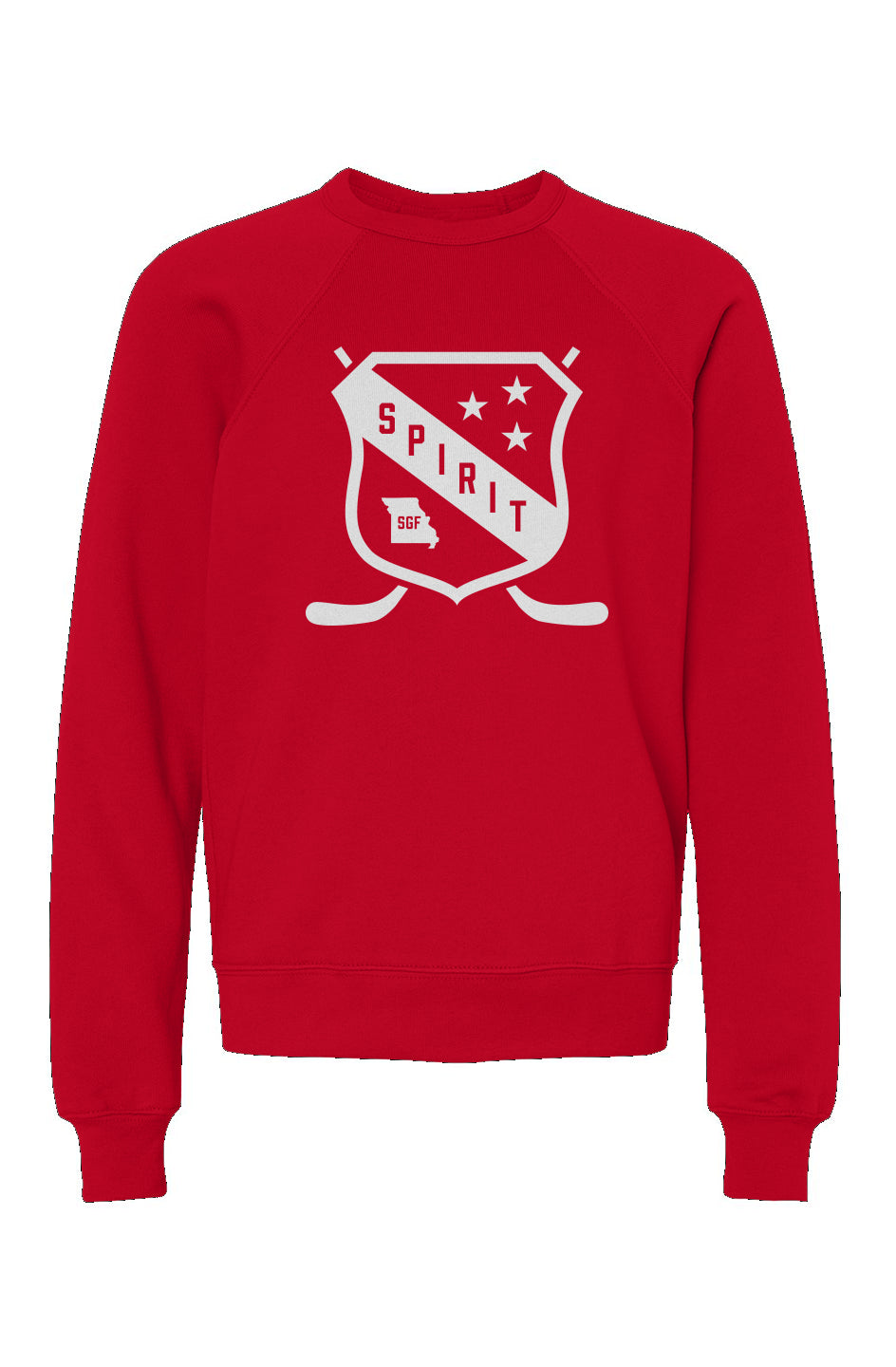 Springfield Spirit Hockey Shield Youth Crewneck Sweatshirt