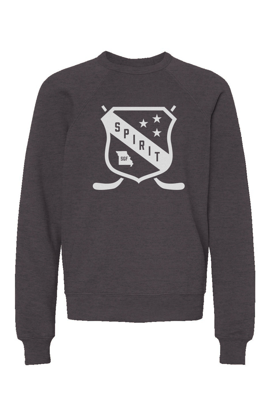 Springfield Spirit Hockey Shield Youth Crewneck Sweatshirt