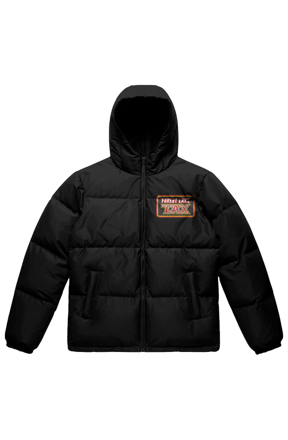Forest Lake Lacrosse Embroidered Hooded Puffer Jacket