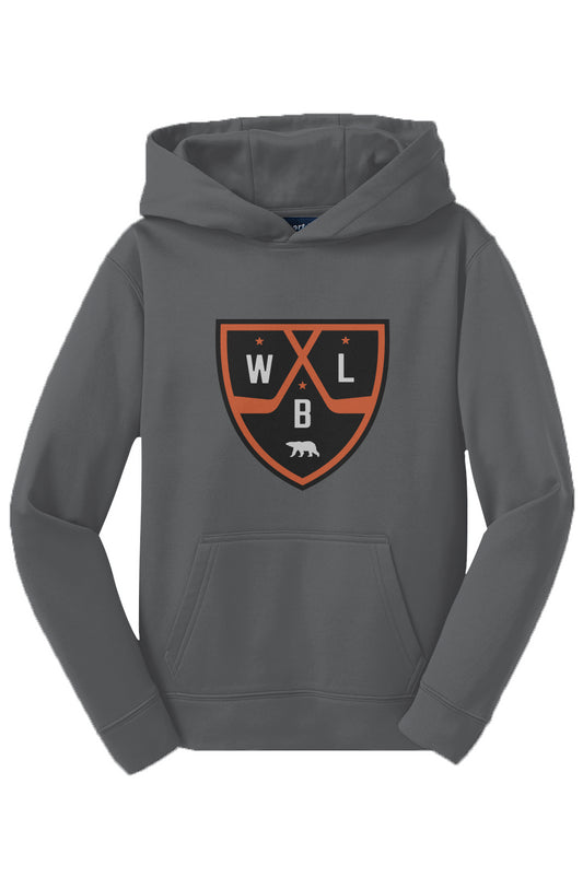 White Bear Lake Hockey Shield Youth Sport-Tek Fleece Hooded Pullover