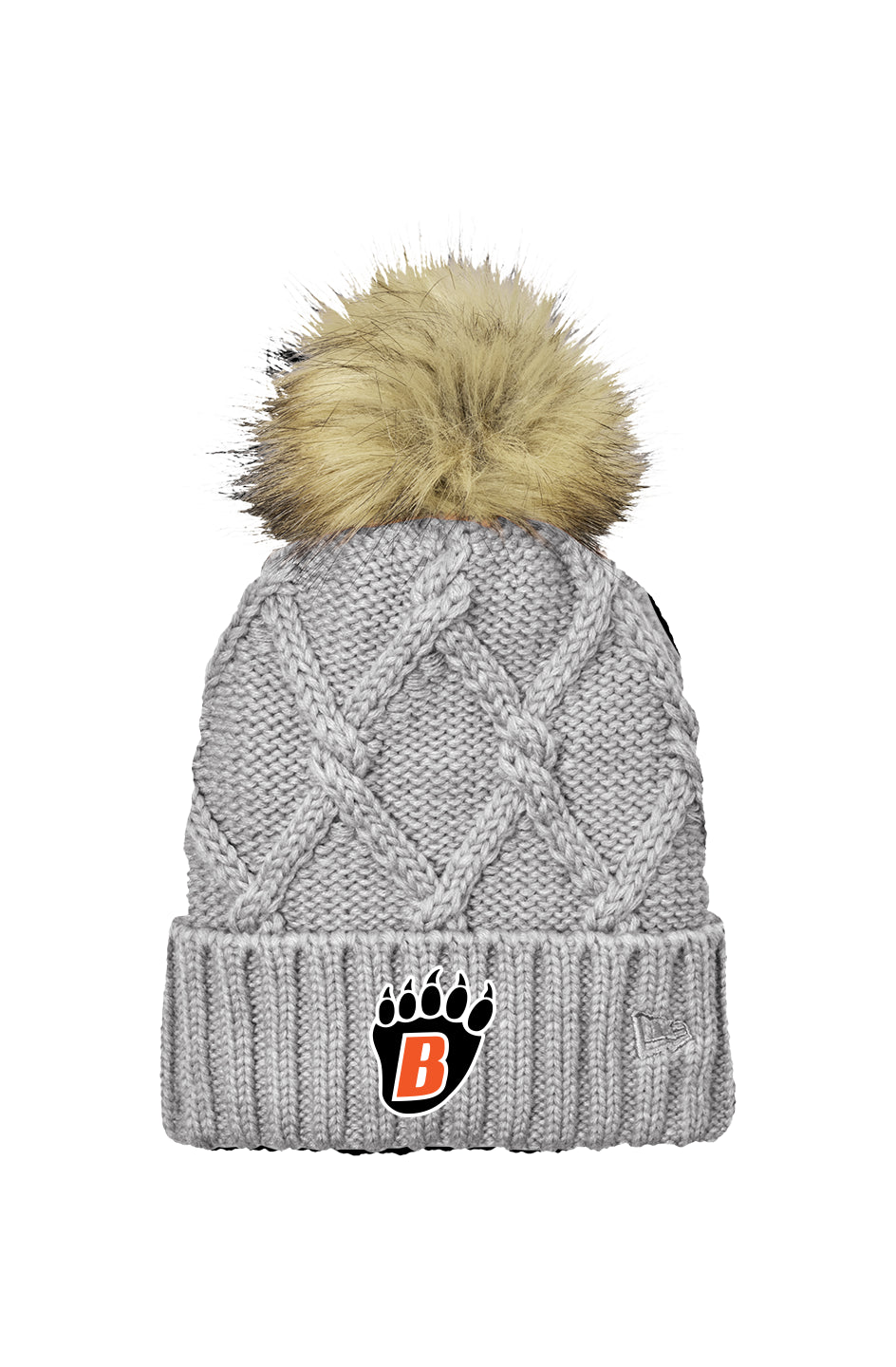 White Bear Lake Bear Paw New Era Faux Fur Pom Beanie