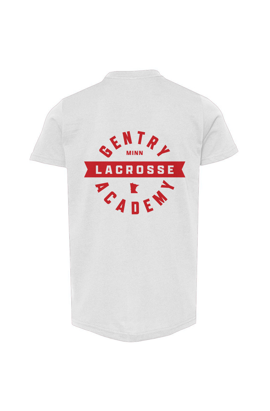 Gentry Academy Lacrosse Flag Back Print Youth Jersey Cotton Tee