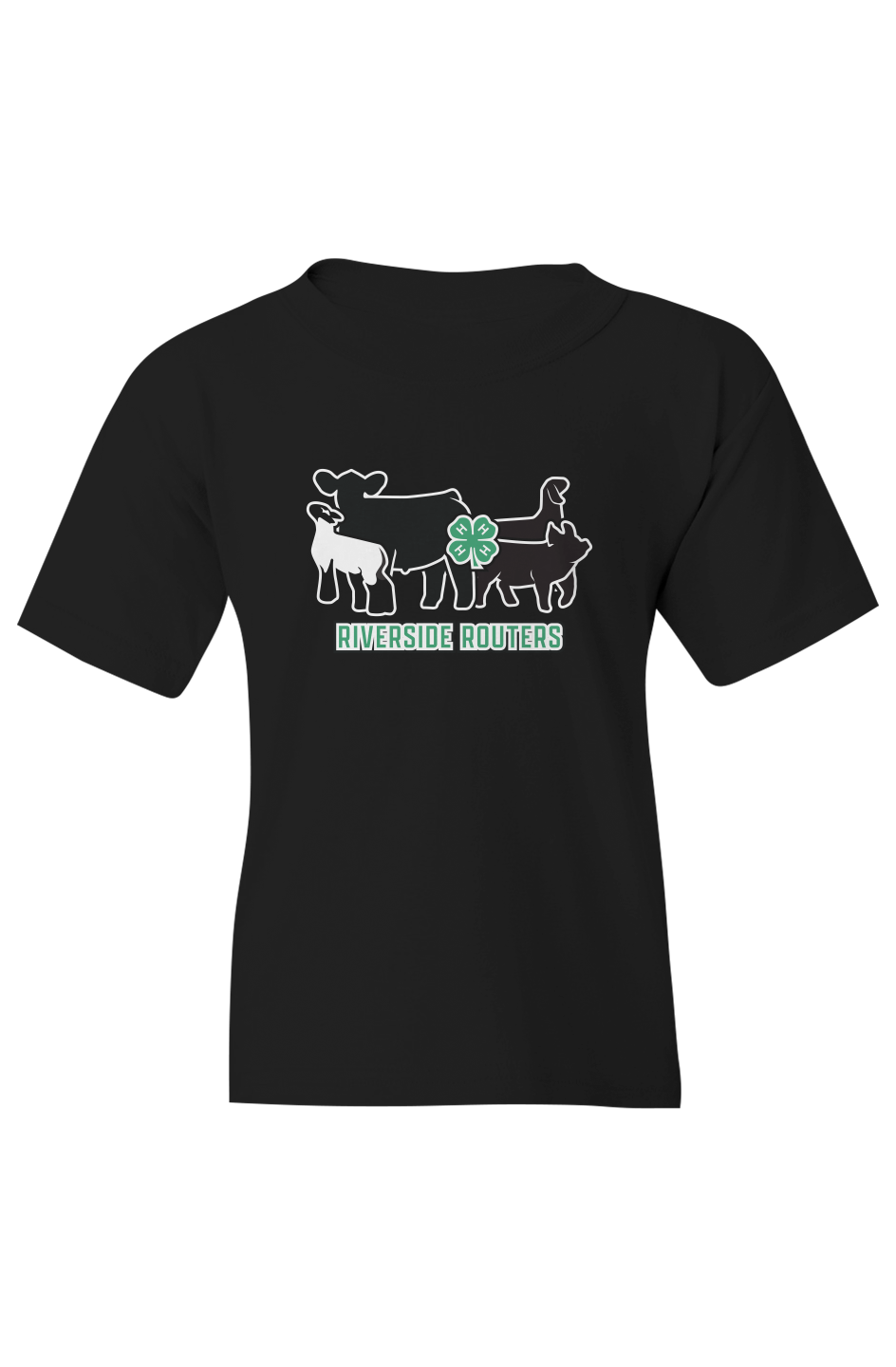 4H Riverside Routers Youth Front Print Heavy Cotton Tee
