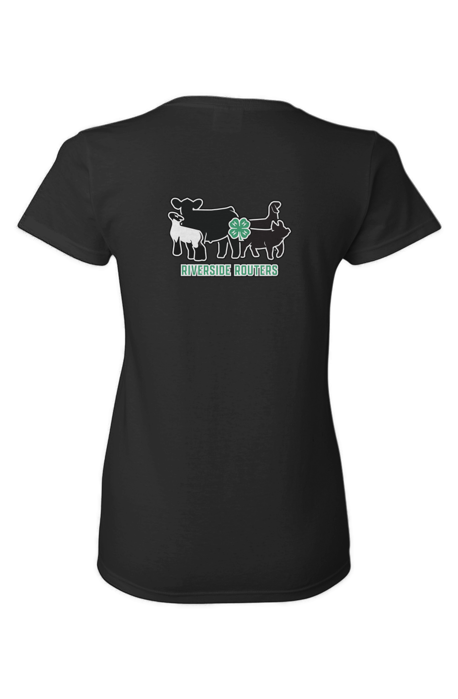 4H Riverside Routers Women's Back Print Heavy Cotton Tee