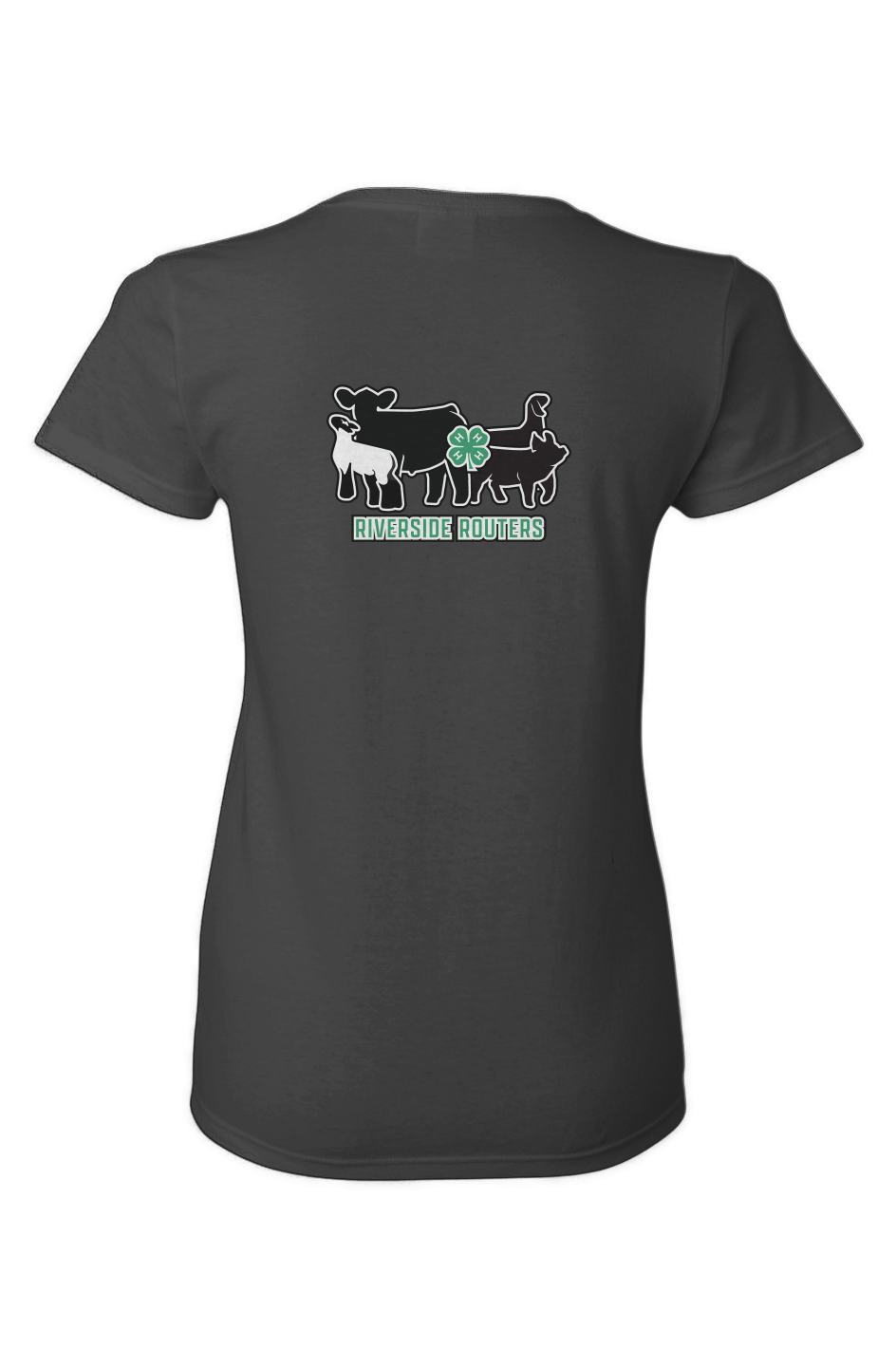 4H Riverside Routers Women's Back Print Heavy Cotton Tee