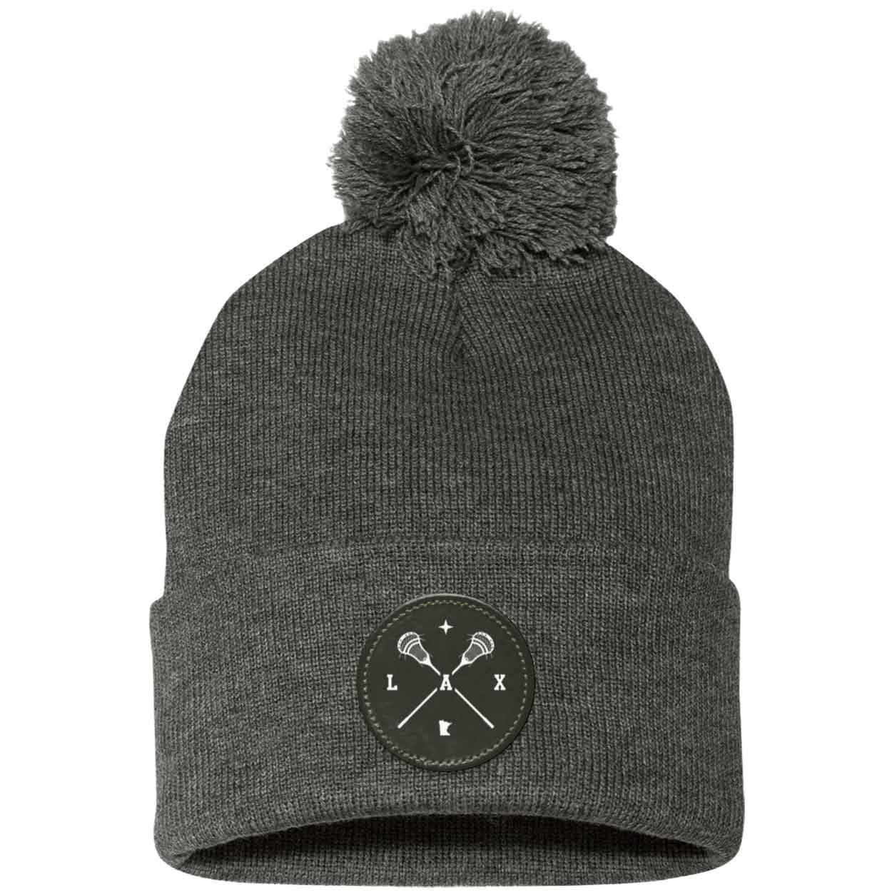 Lacrosse Pom Pom Knit Patch Beanie