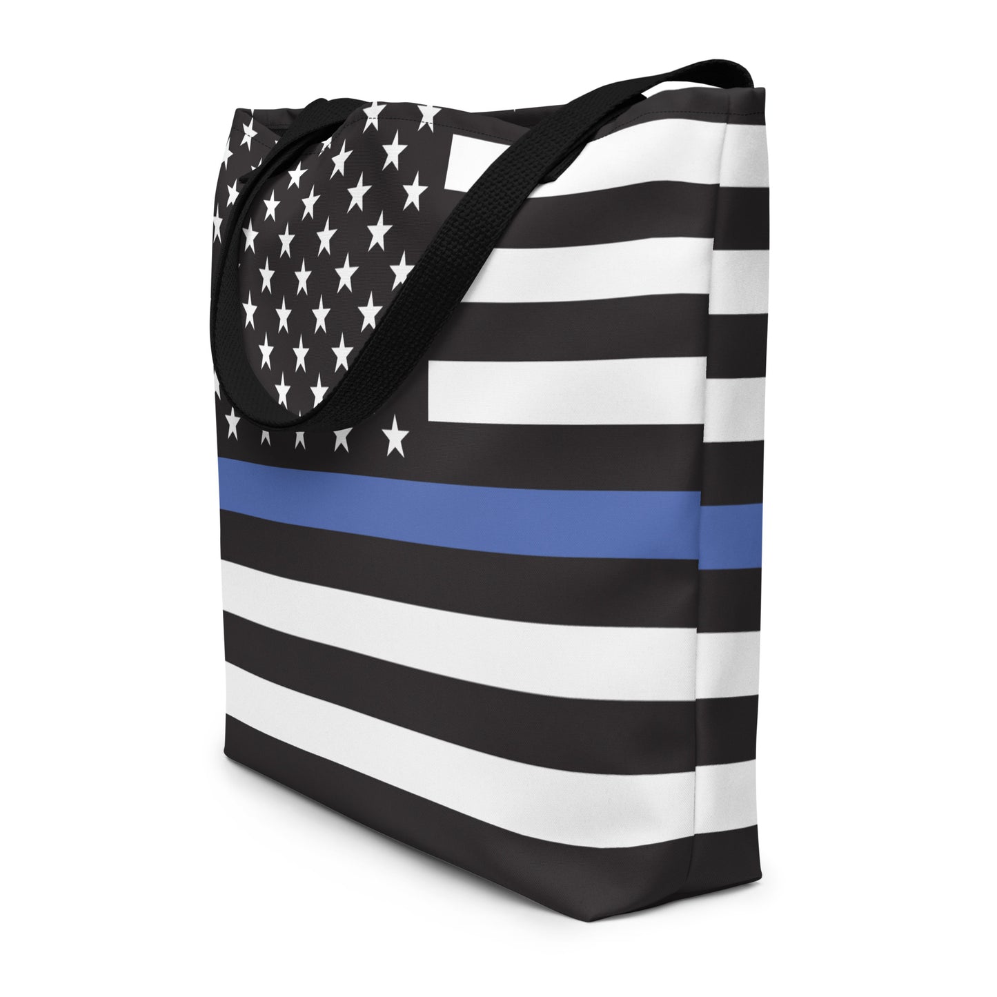 Thin Blue Line USA Flag Large Tote Bag