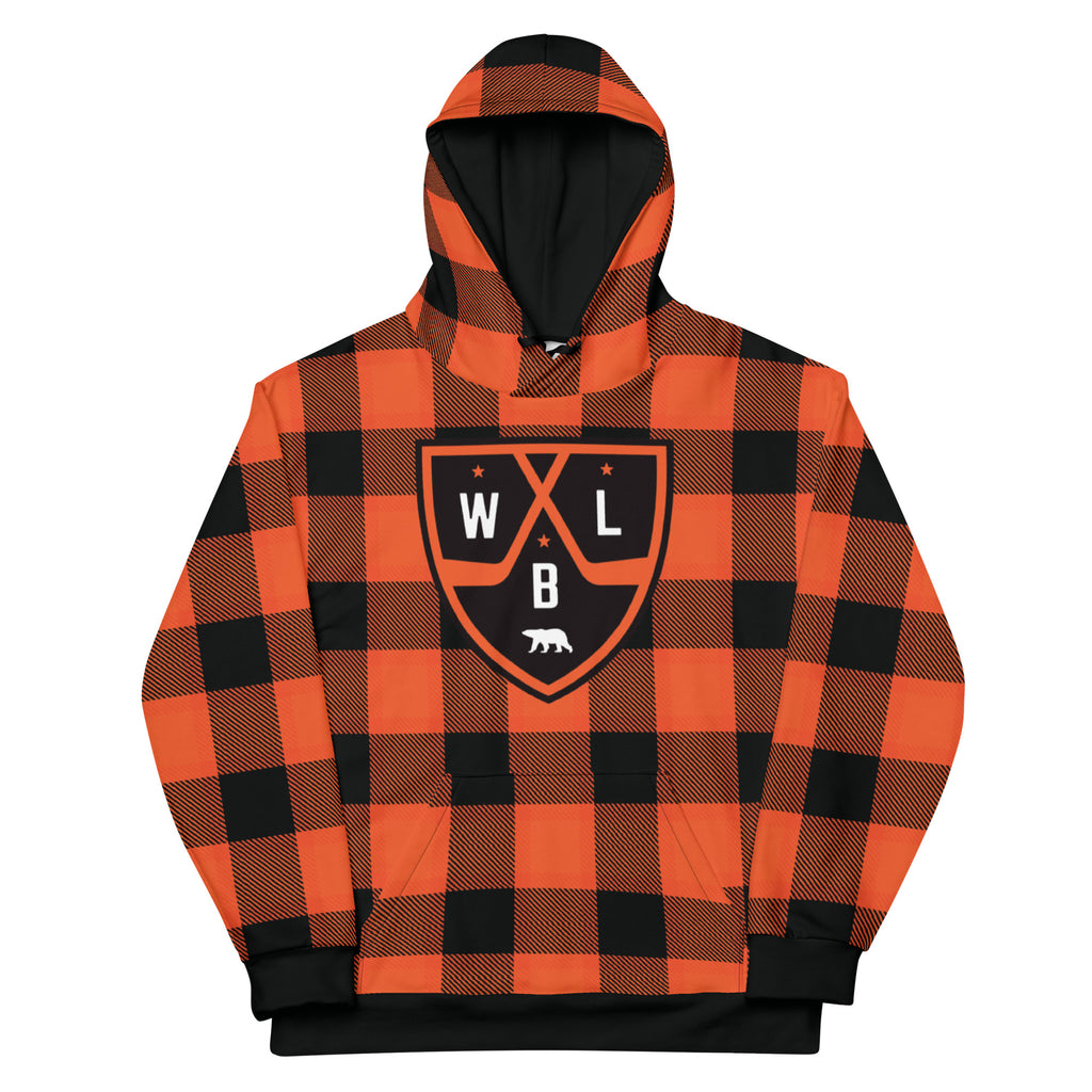 White Bear Lake Hockey Shield Flannel Print Custom Hoodie
