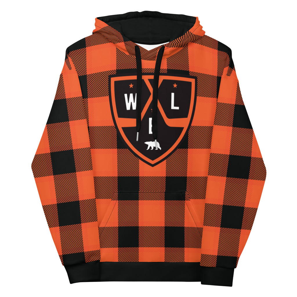 White Bear Lake Hockey Shield Flannel Print Custom Hoodie