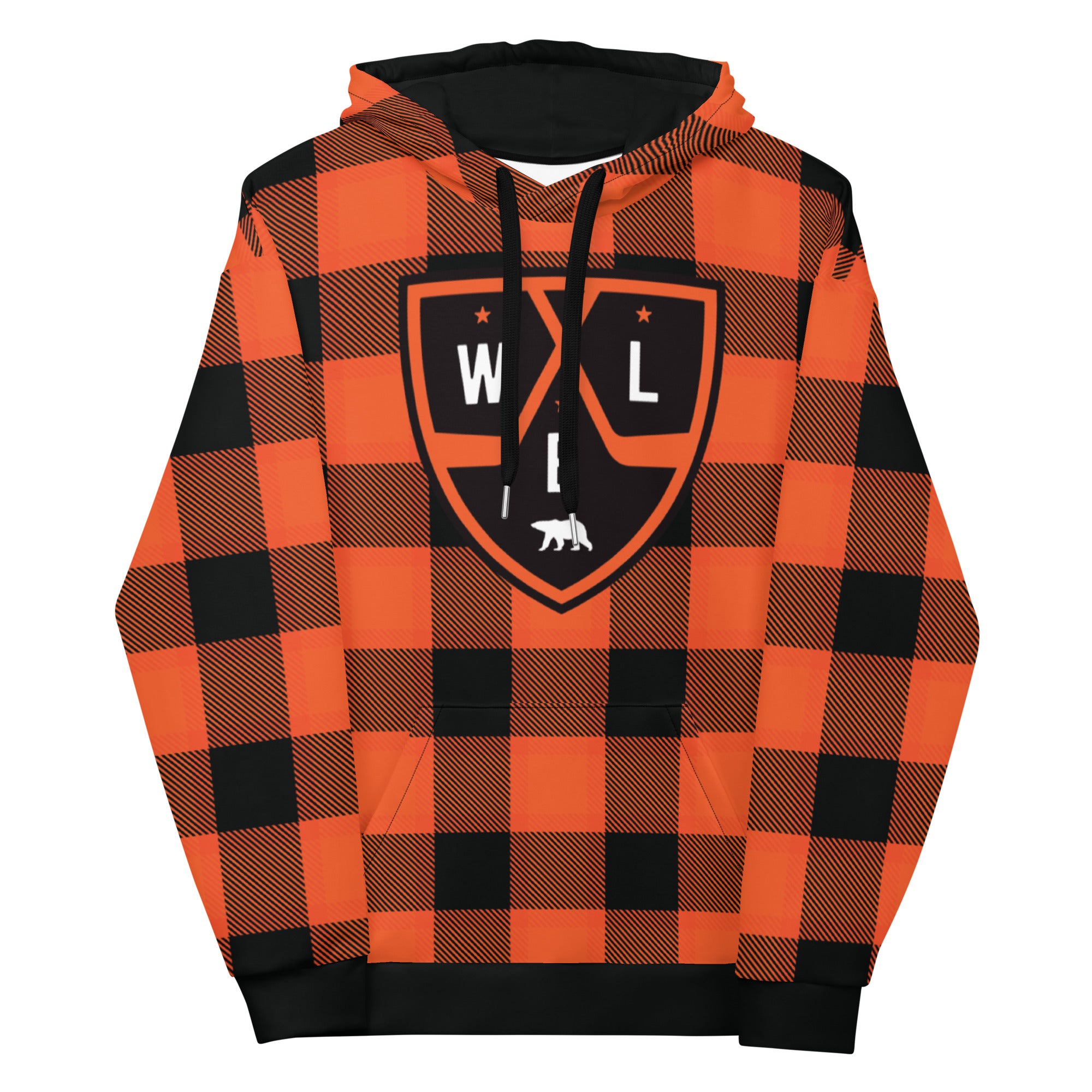 White Bear Lake Hockey Shield Flannel Print Custom Hoodie