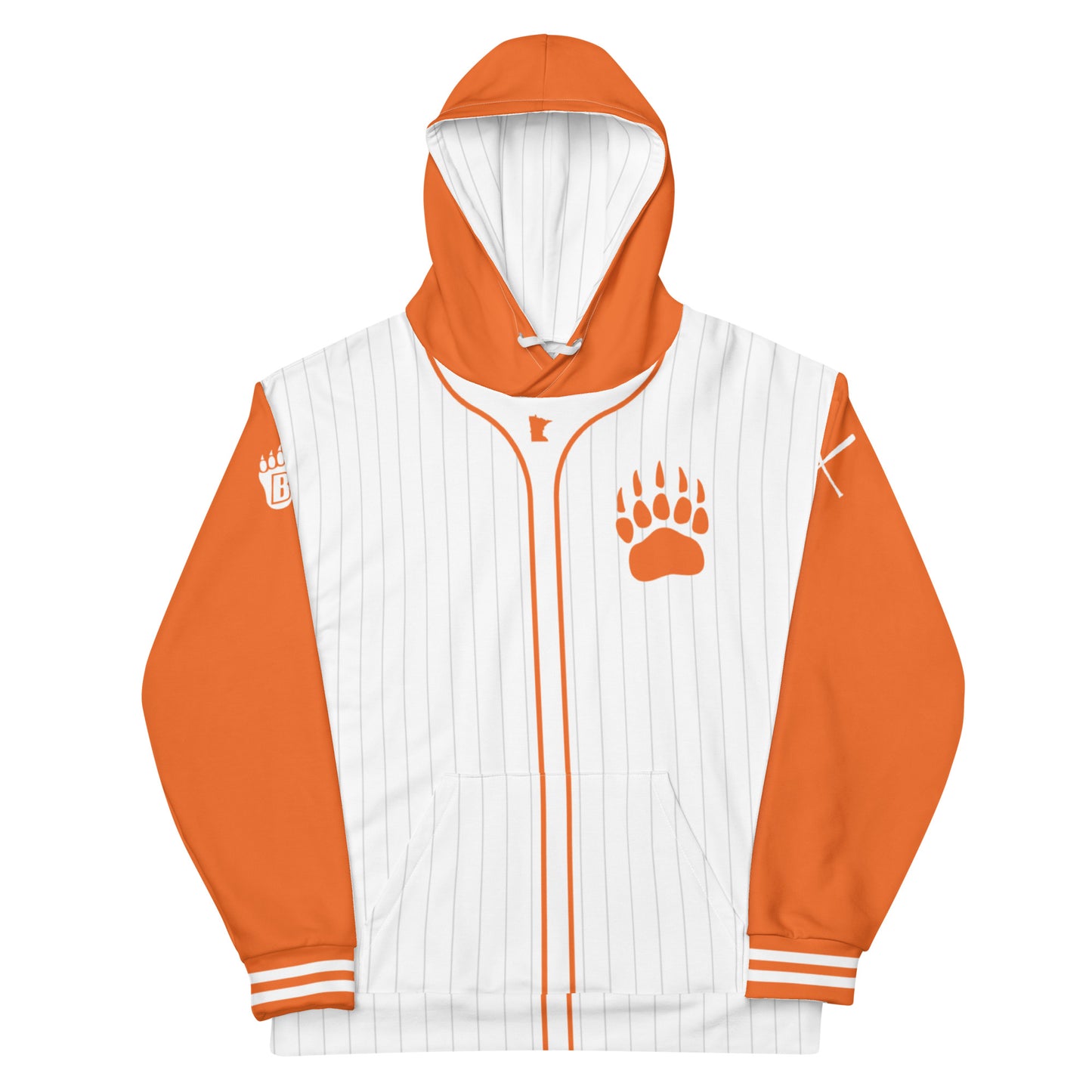 White Bear Lake Baseball Bear Track Jersey Hoodie