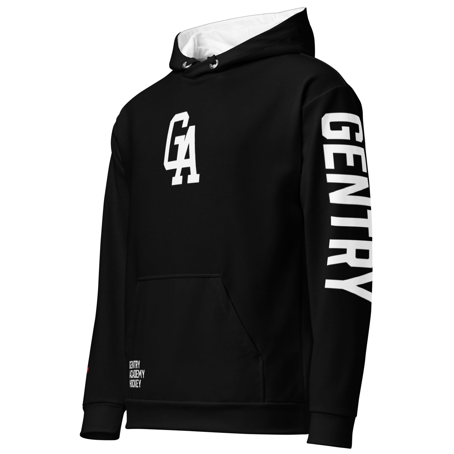 Gentry Academy Hockey Black Asymmetrical Unisex Hoodie