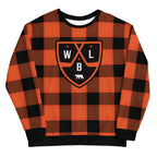 White Bear Lake Hockey Shield Flannel Print Custom Crew Neck Sweatshirt