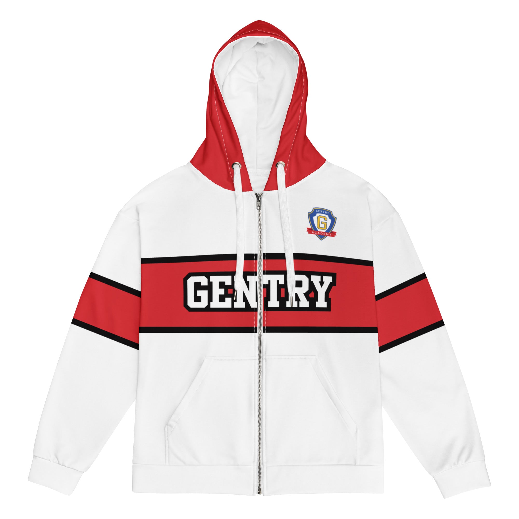 Gentry Academy Jersey Style Unisex Full Zip Hoodie