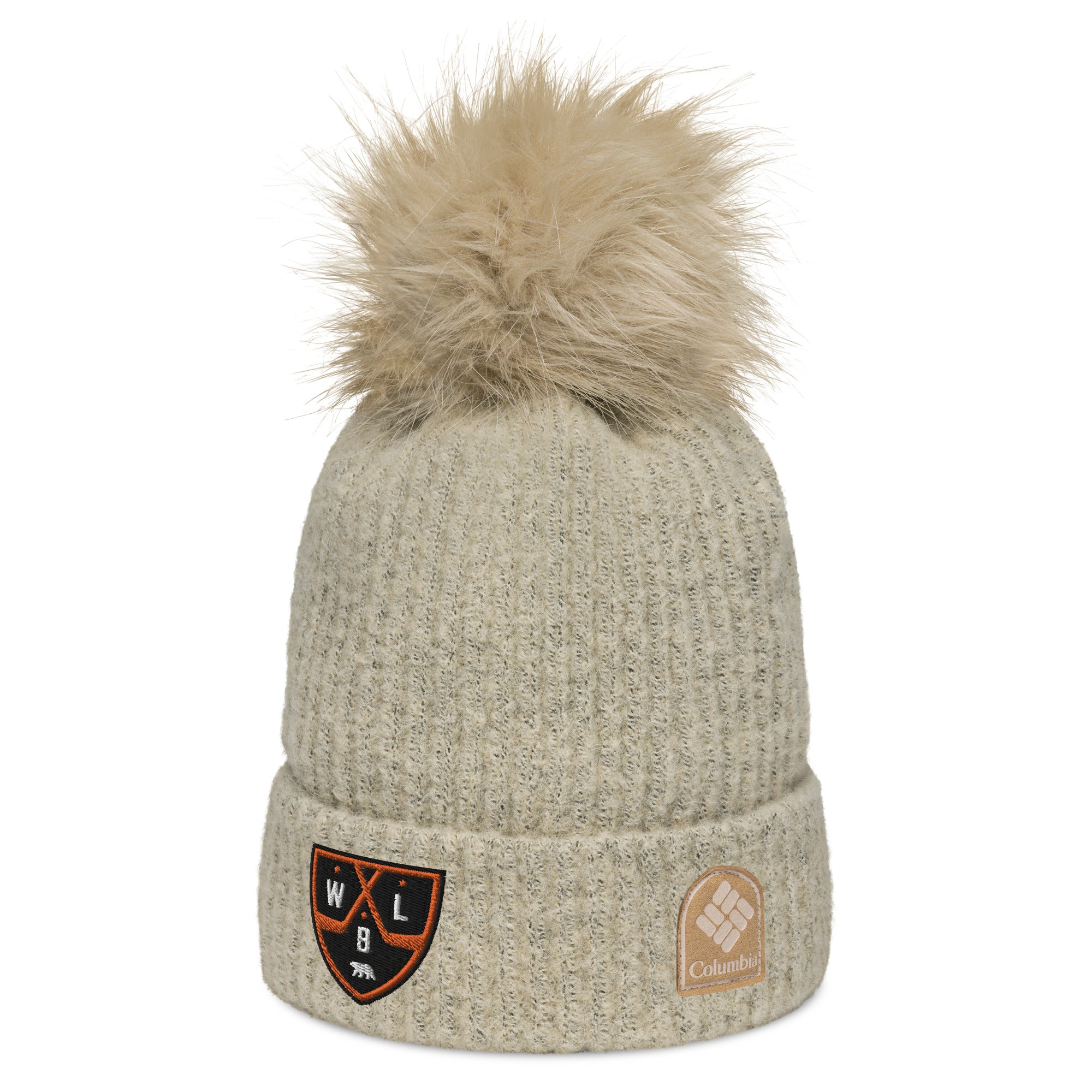 White Bear Lake Hockey Shield Columbia pom-pom beanie