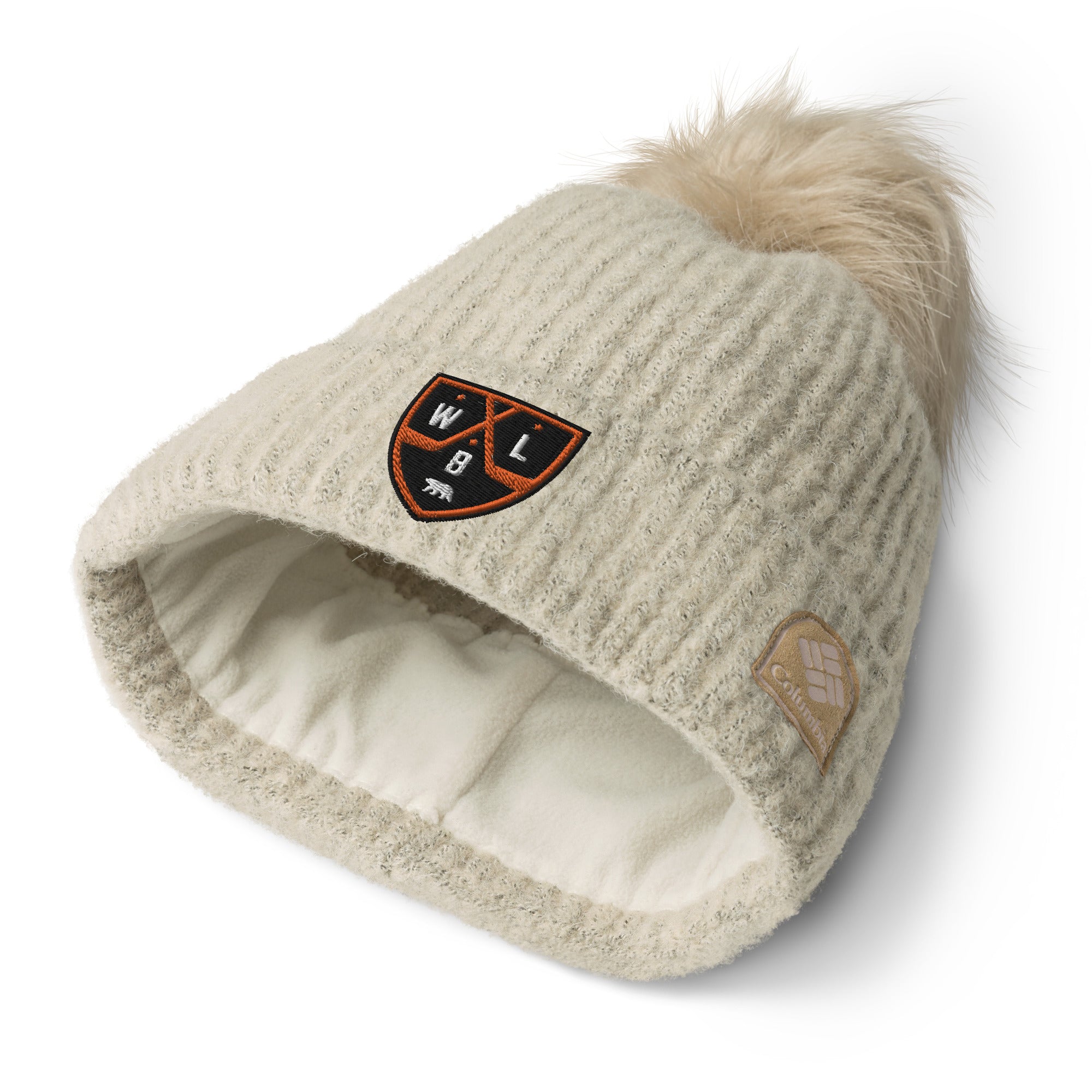 White Bear Lake Hockey Shield Columbia pom-pom beanie