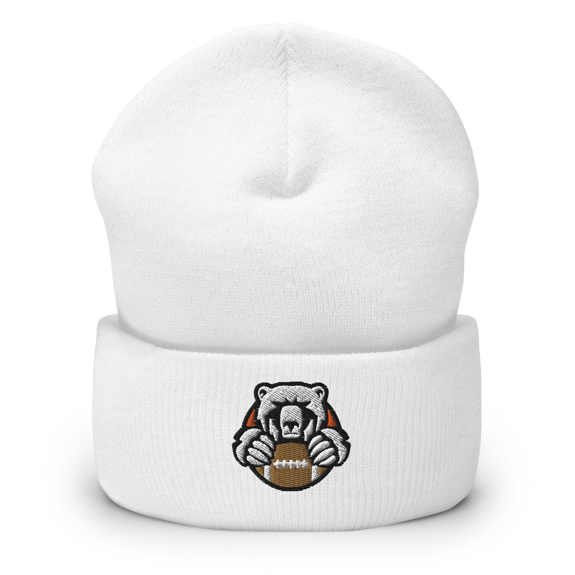White Bear Lake Football Angry Bear Cuffed Beanie