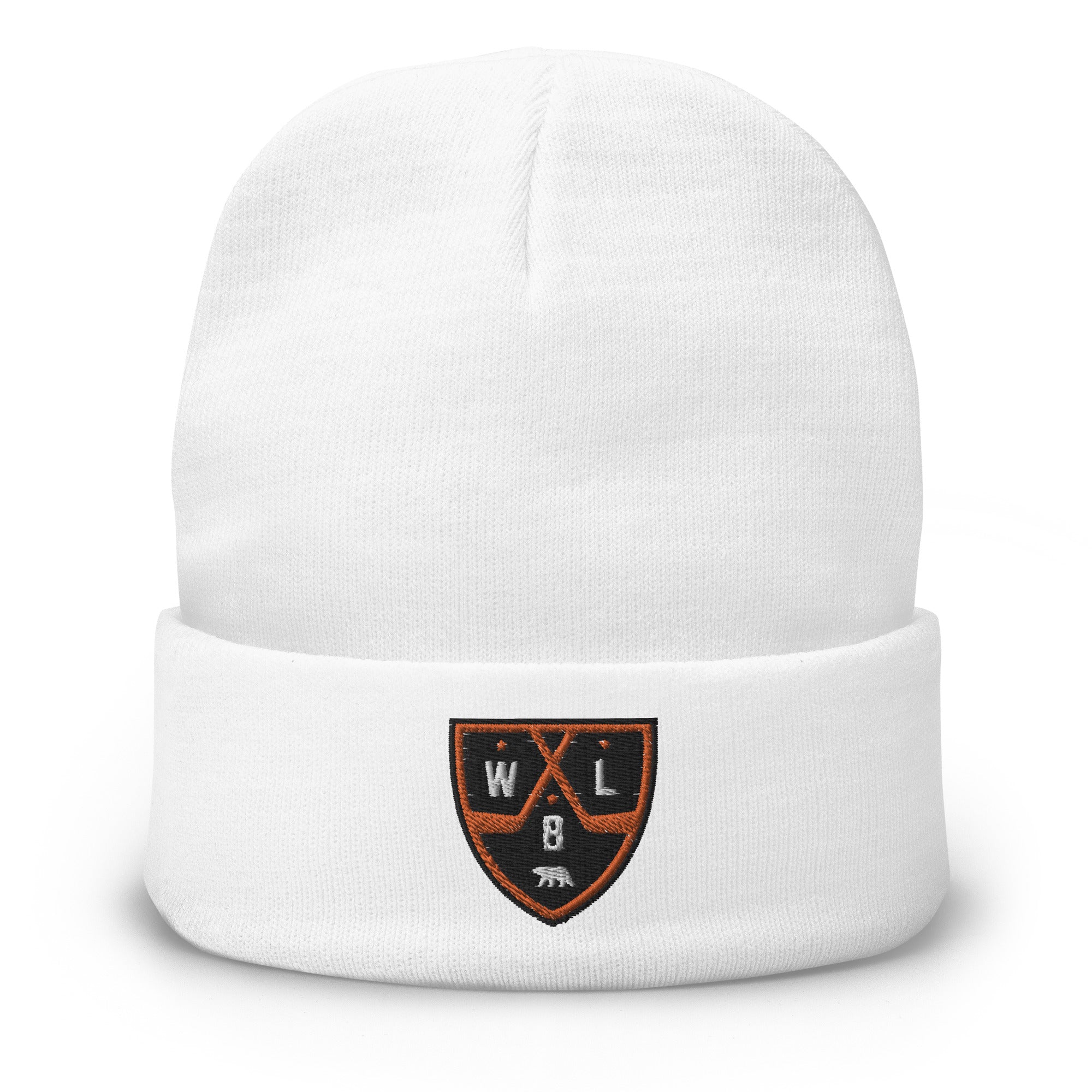 White Bear Lake Hockey Shield Embroidered Beanie