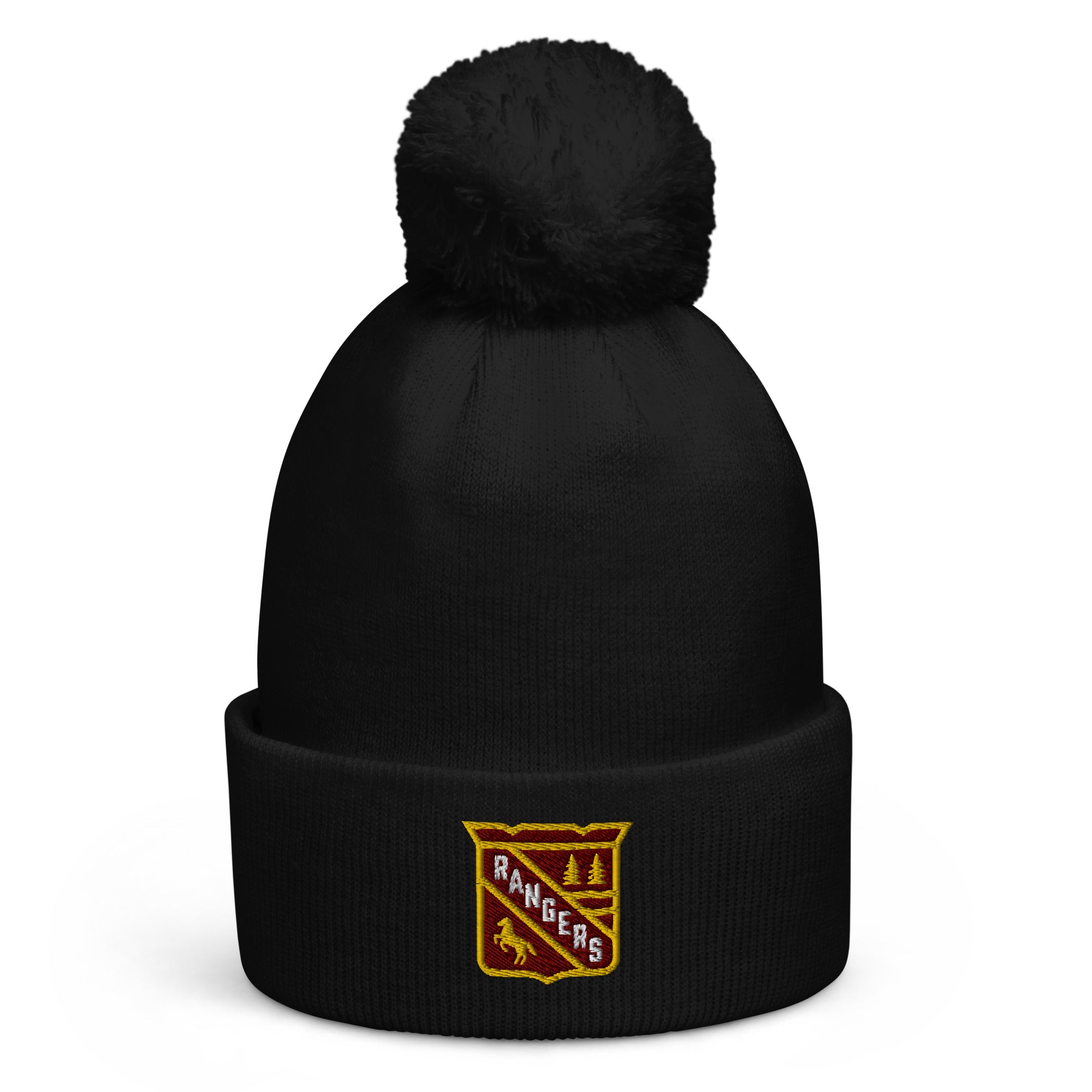 Forest Lake Ranger Shield Pom pom beanie