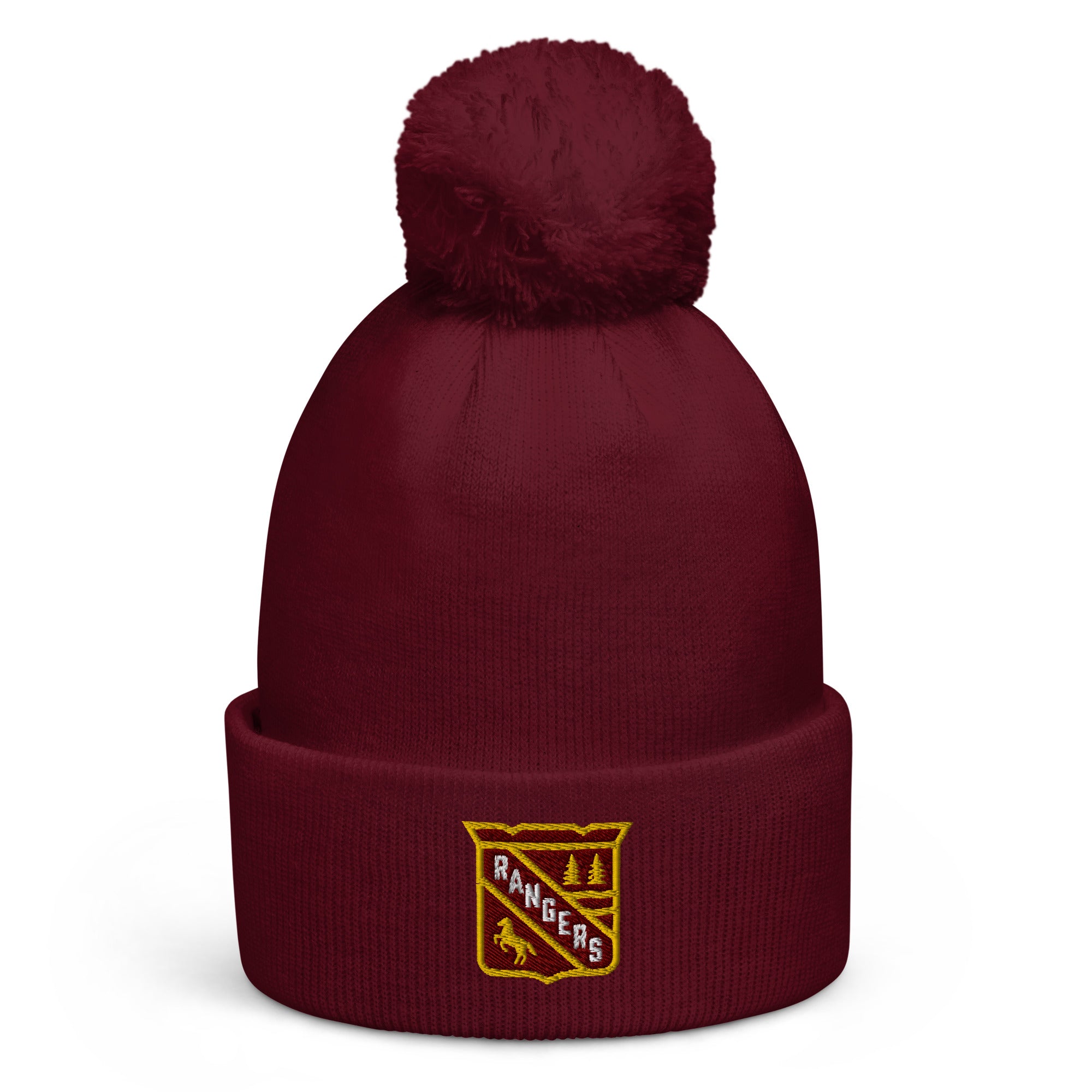 Forest Lake Ranger Shield Pom pom beanie