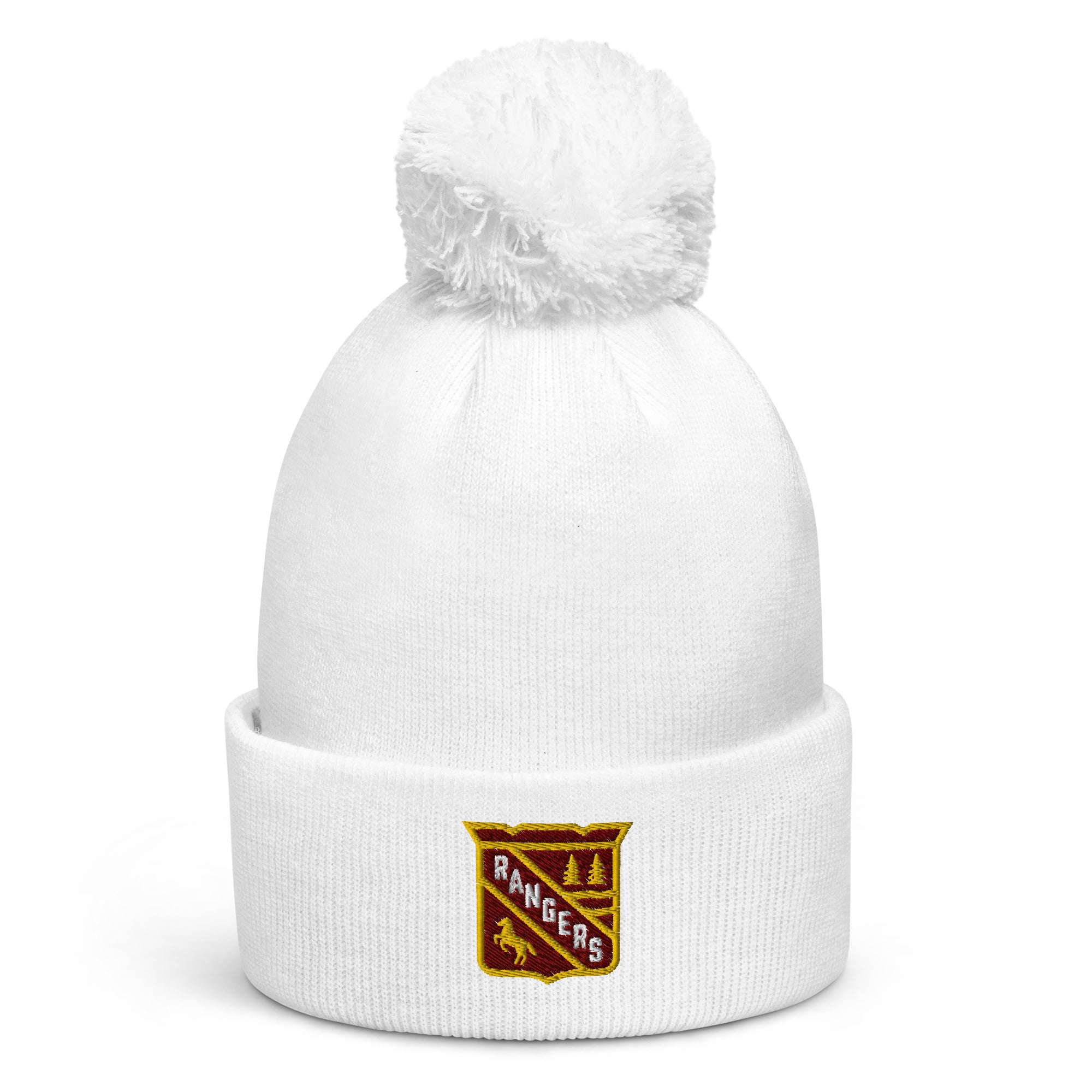 Forest Lake Ranger Shield Pom pom beanie