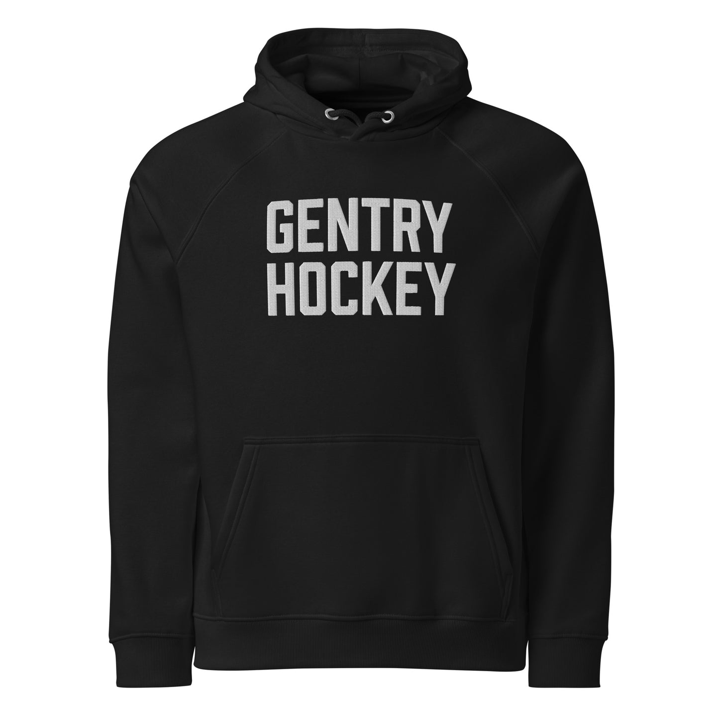 Gentry Academy Hockey Stacked Embroidered Unisex Eco Raglan Hoodie