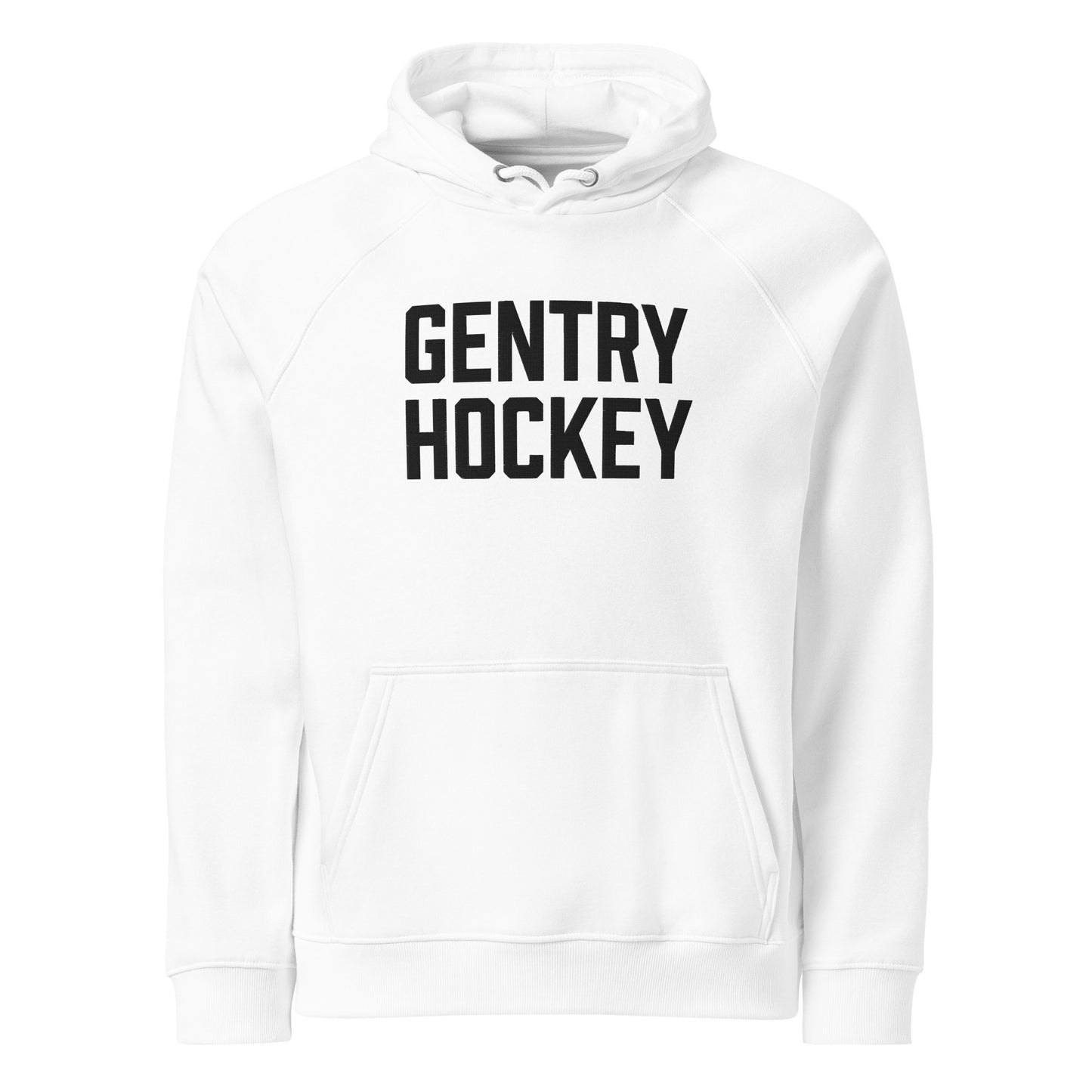 Gentry Academy Hockey Stacked Embroidered Unisex Eco Raglan Hoodie