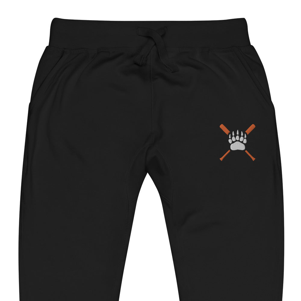 White Bear Lake Baseball Bear Paw Embroidered Unisex Fleece Sweatpants