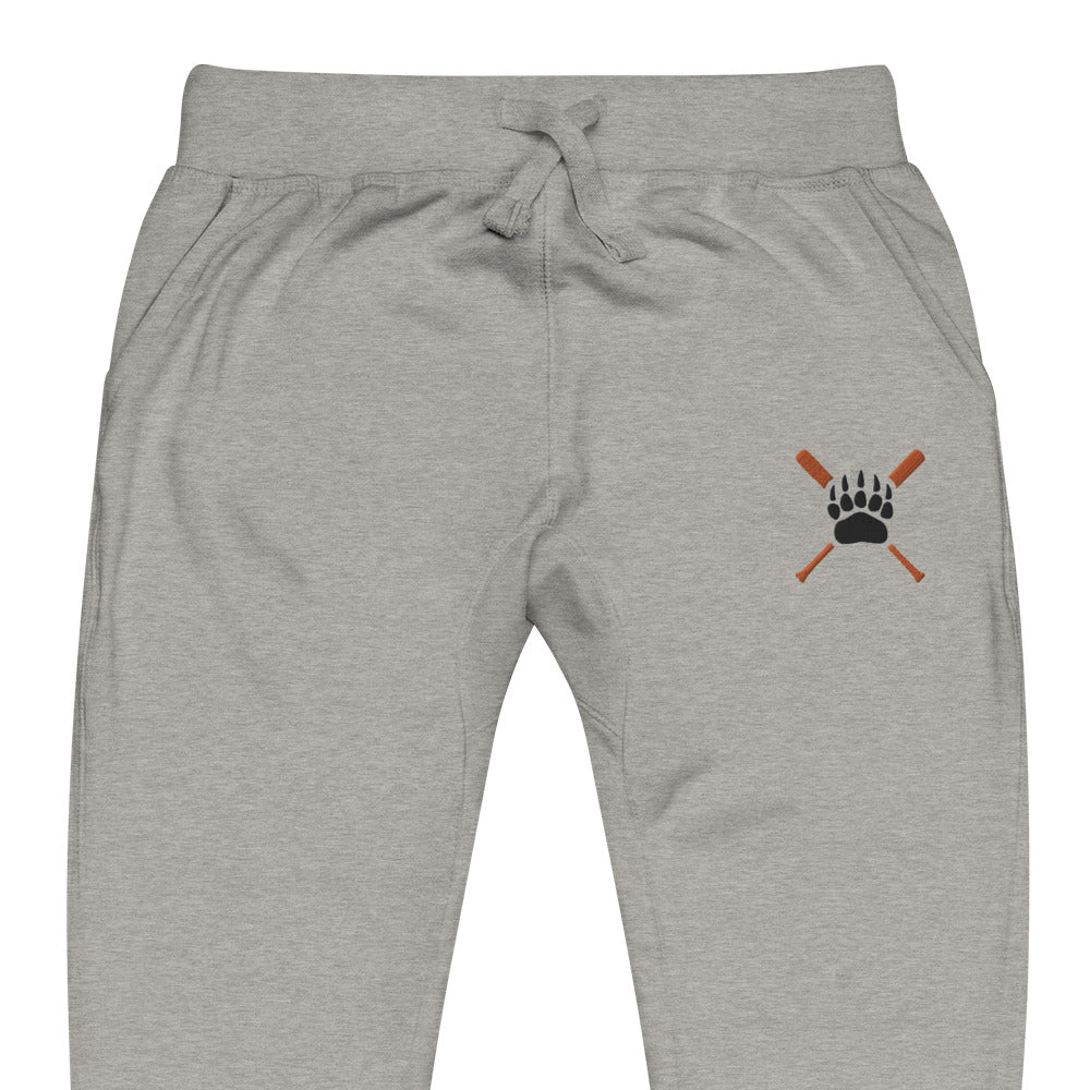 White Bear Lake Baseball Bear Paw Embroidered Unisex Fleece Sweatpants