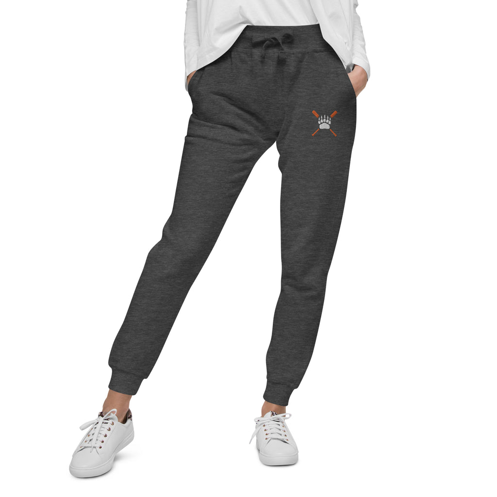 White Bear Lake Baseball Bear Paw Embroidered Unisex Fleece Sweatpants