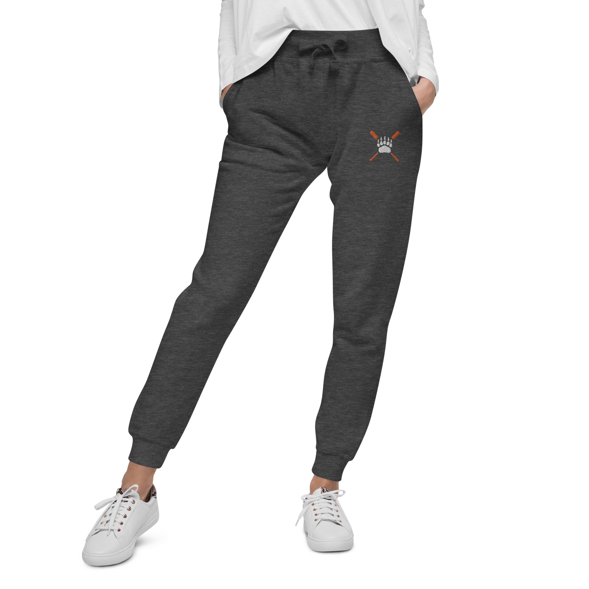 White Bear Lake Baseball Bear Paw Embroidered Unisex Fleece Sweatpants