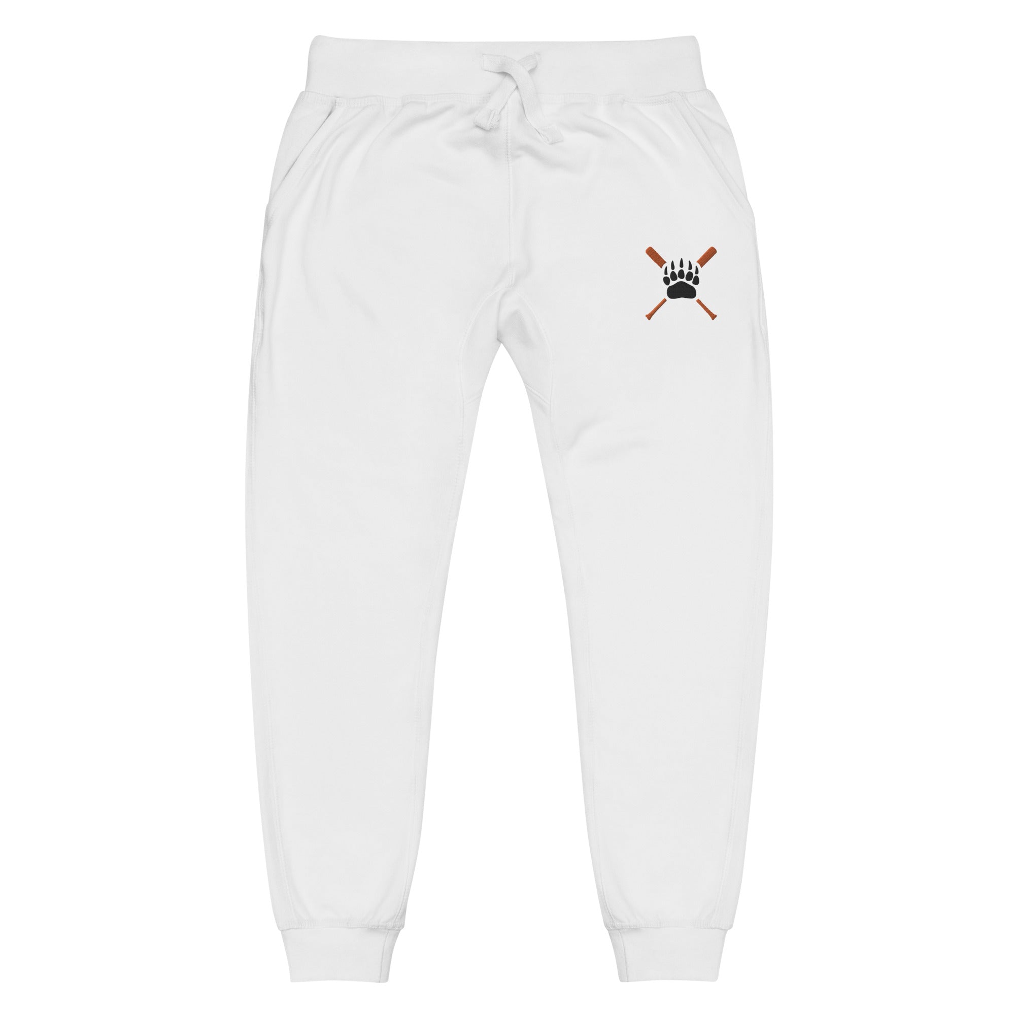 White Bear Lake Baseball Bear Paw Embroidered Unisex Fleece Sweatpants