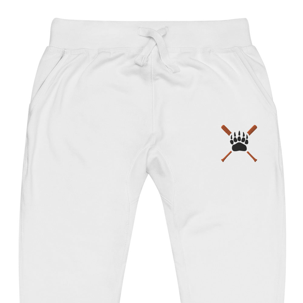 White Bear Lake Baseball Bear Paw Embroidered Unisex Fleece Sweatpants