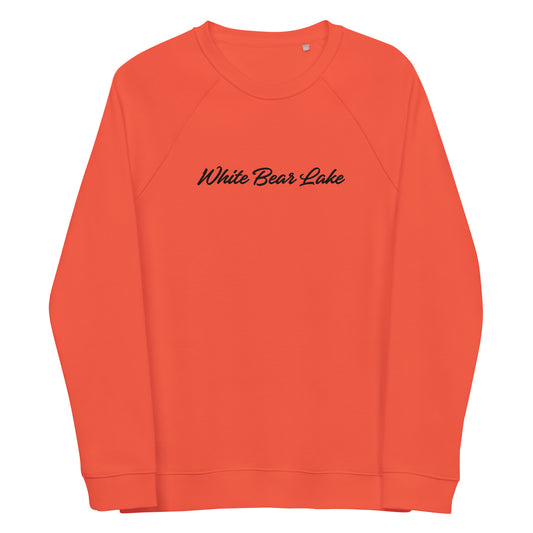 White Bear Lake Embroidered Unisex Organic Raglan Sweatshirt