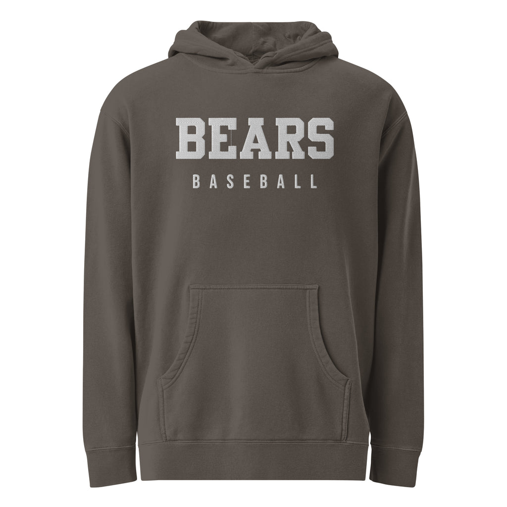 White Bear Lake Bears Baseball Embroidered Adult pigment-dyed hoodie