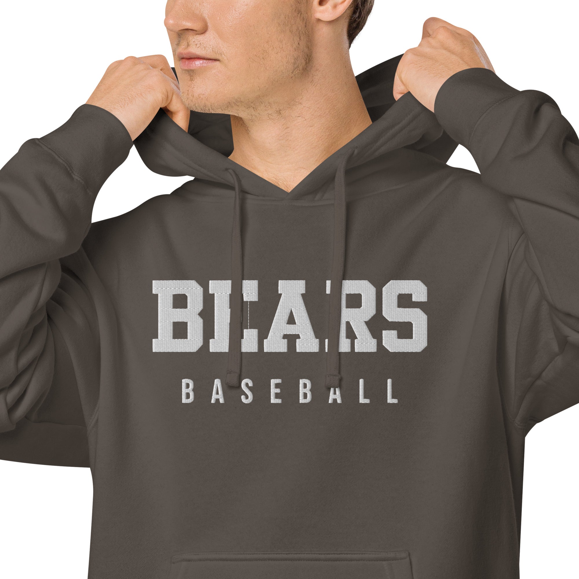White Bear Lake Bears Baseball Embroidered Adult pigment-dyed hoodie