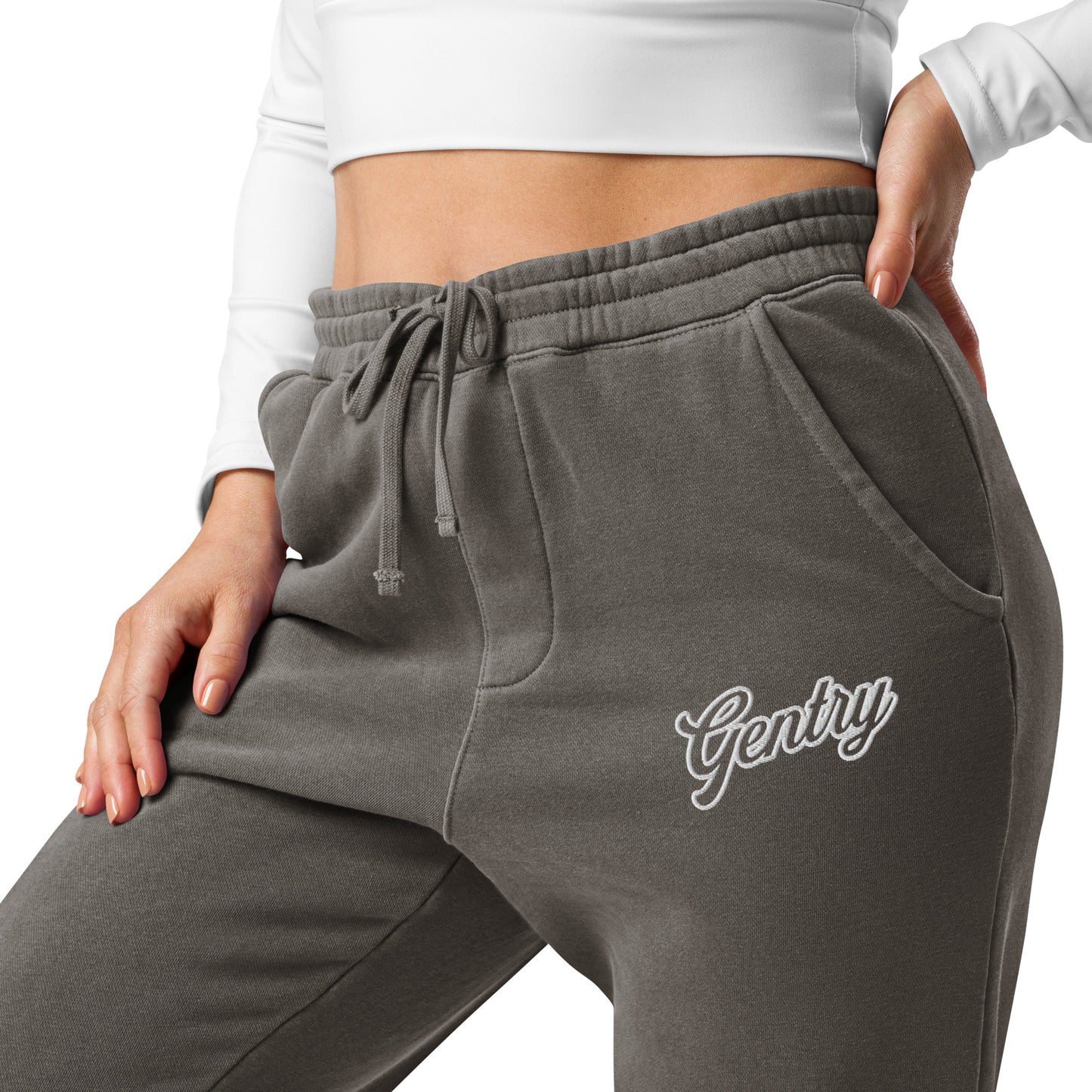 Gentry Academy Script Embroidered Unisex Pigment-Dyed Sweatpants