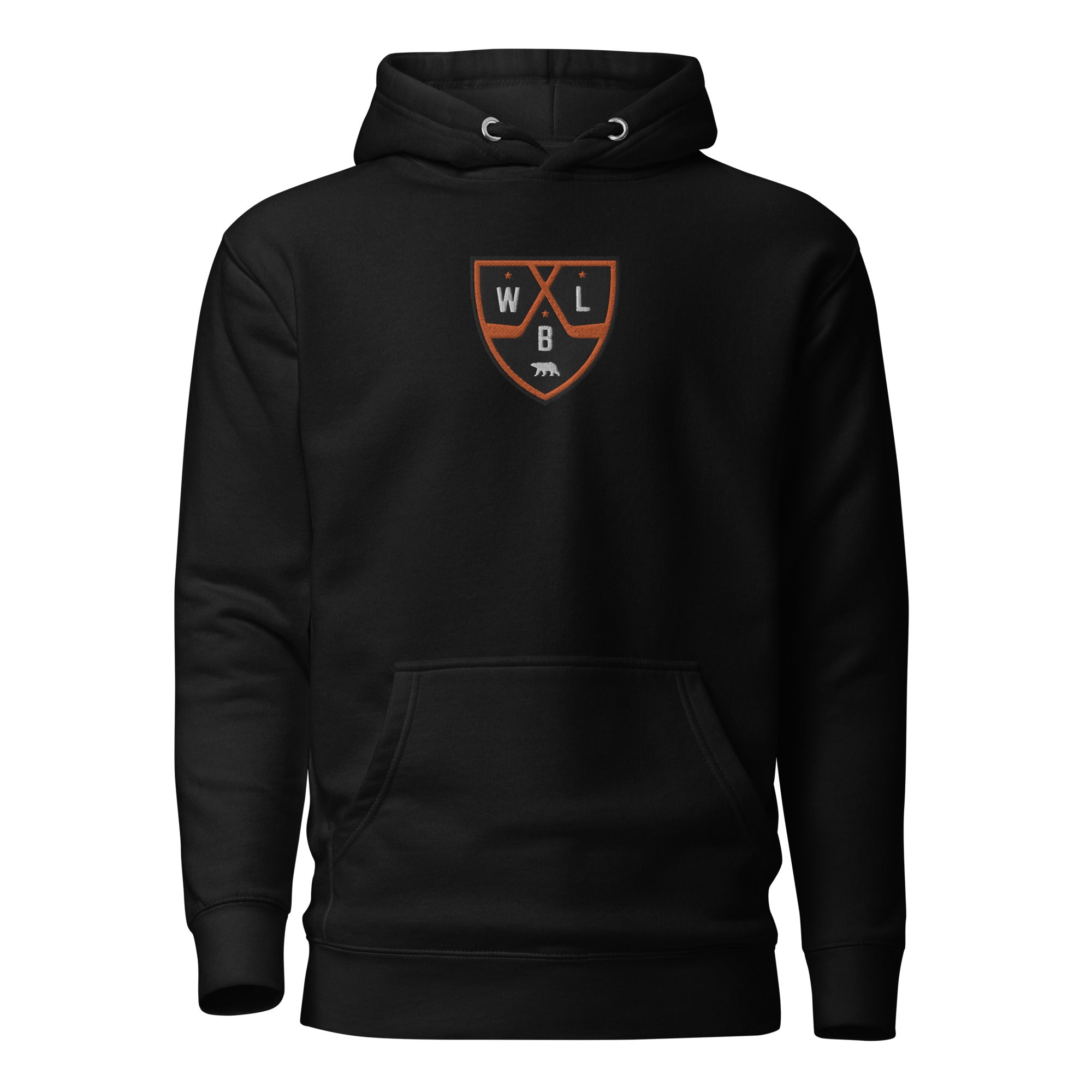 White Bear Lake Hockey Shield Center Chest Embroidered Hoodie