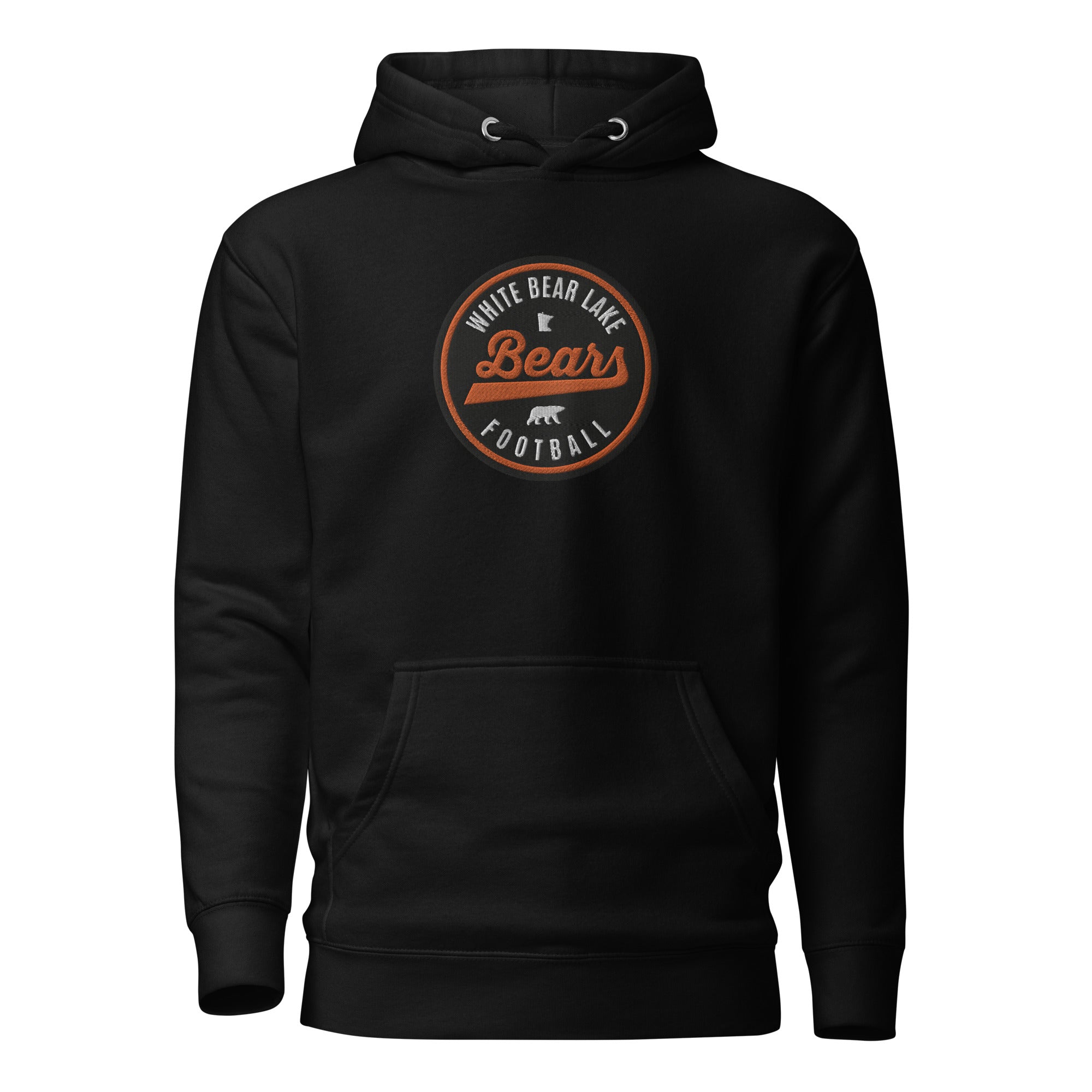 White Bear Lake Football Bears Patch Embroidered Adult Hoodie