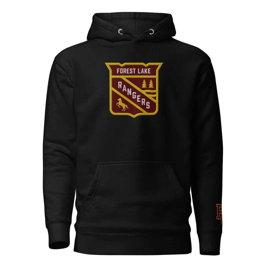 Forest Lake Hockey Shield Embroidered Hoodie