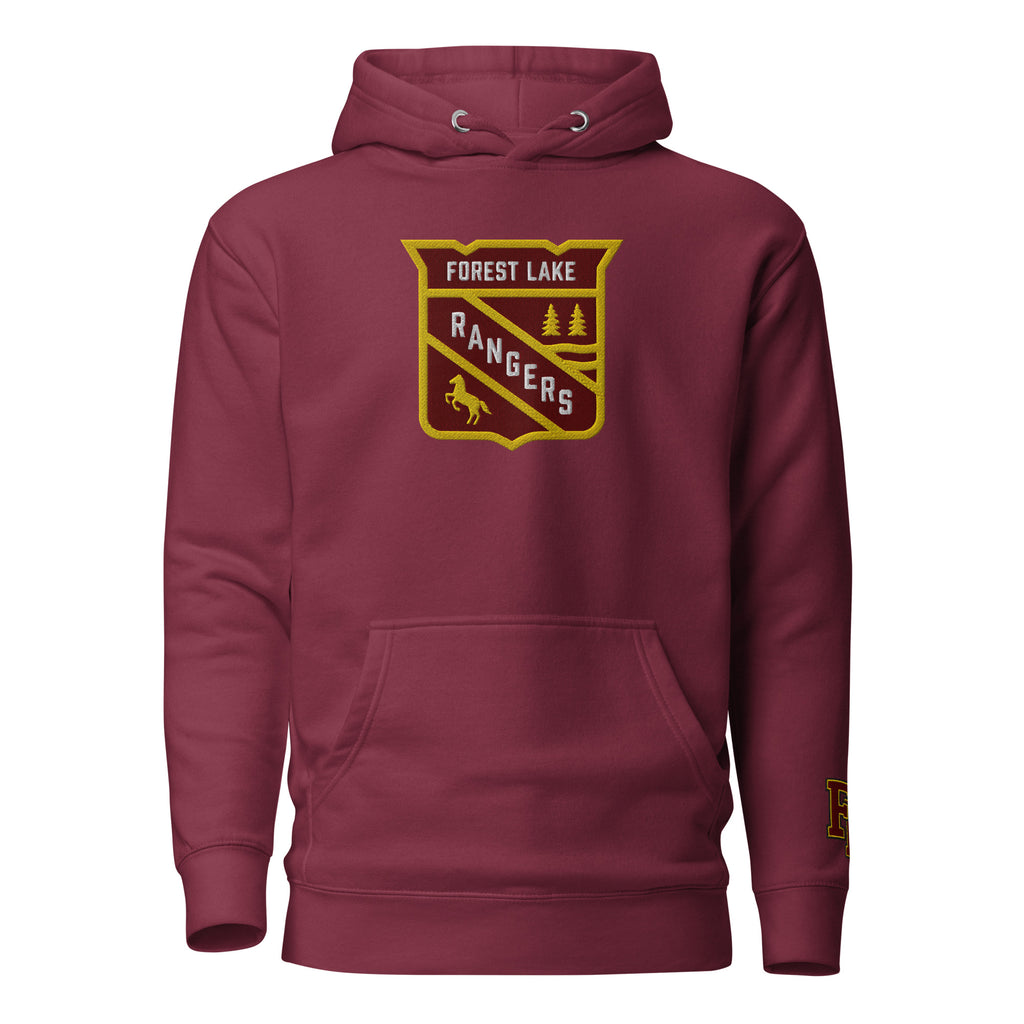 Forest Lake Hockey Shield Embroidered Hoodie