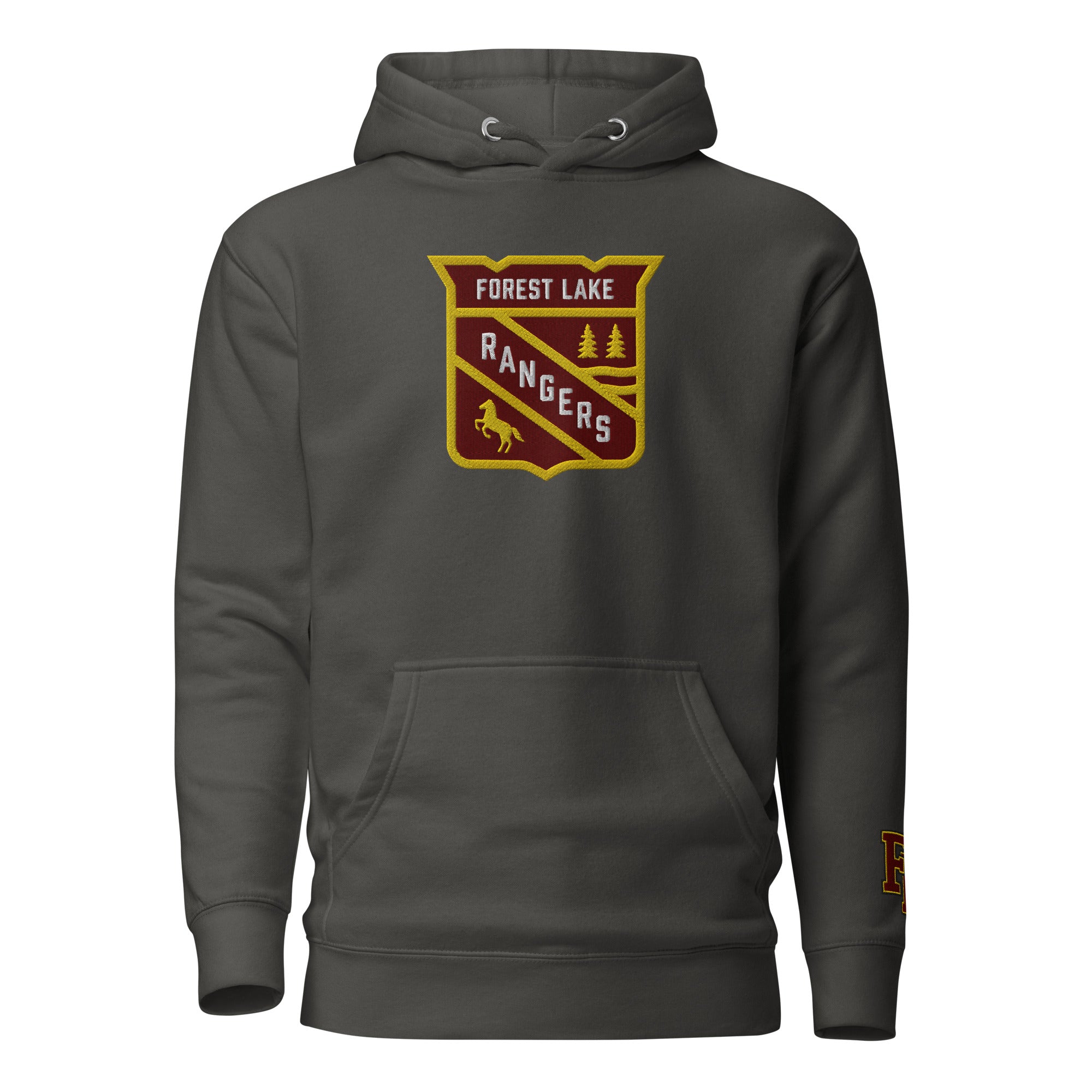 Forest Lake Hockey Shield Embroidered Hoodie
