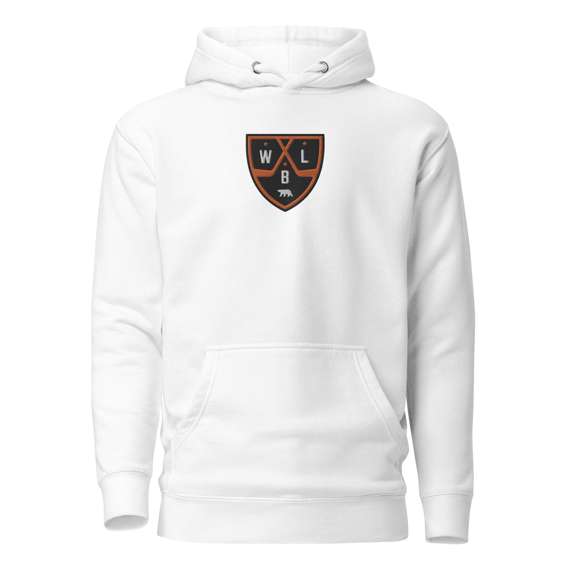 White Bear Lake Hockey Shield Center Chest Embroidered Hoodie