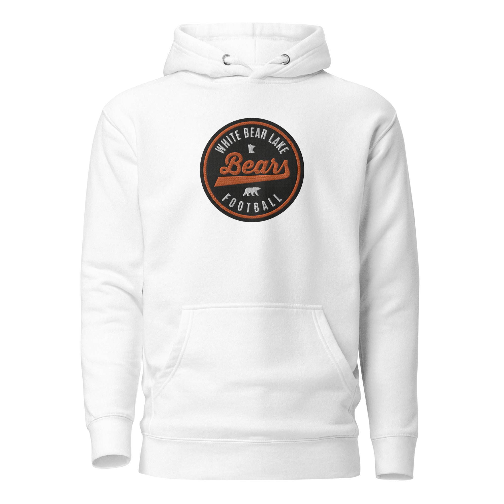 White Bear Lake Football Bears Patch Embroidered Adult Hoodie